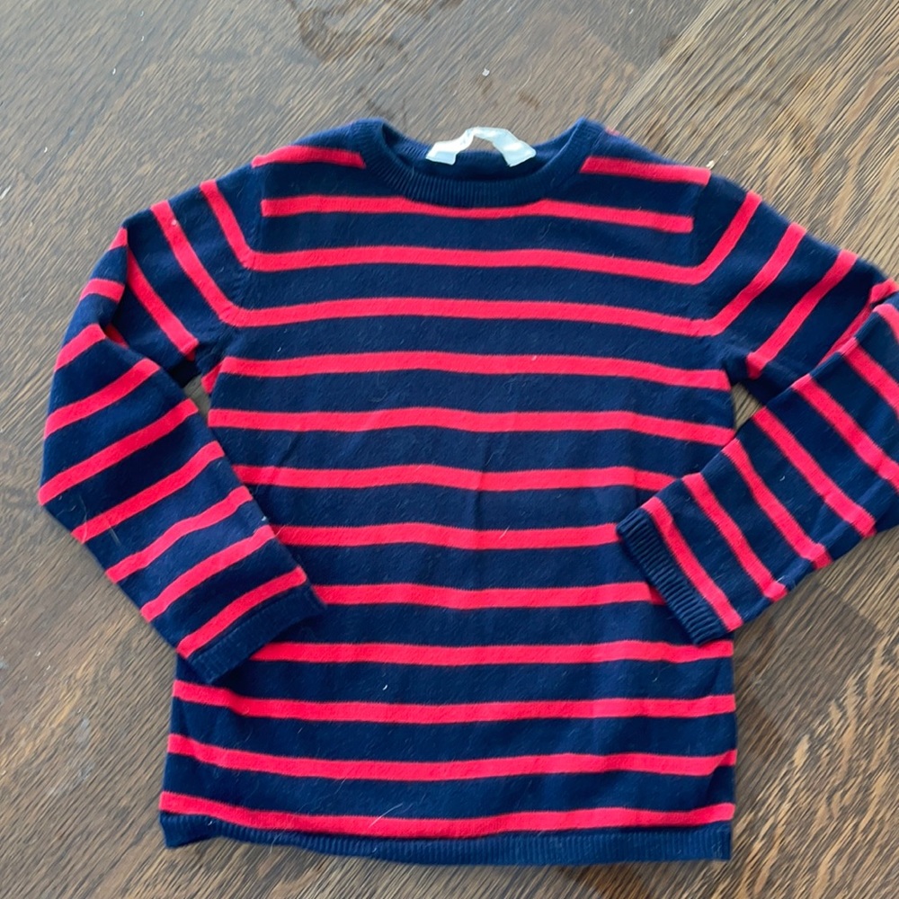 H&M Kids red and Navy striped Boys Lightweight Cotton Sweater - SZ 2–4 yrs
